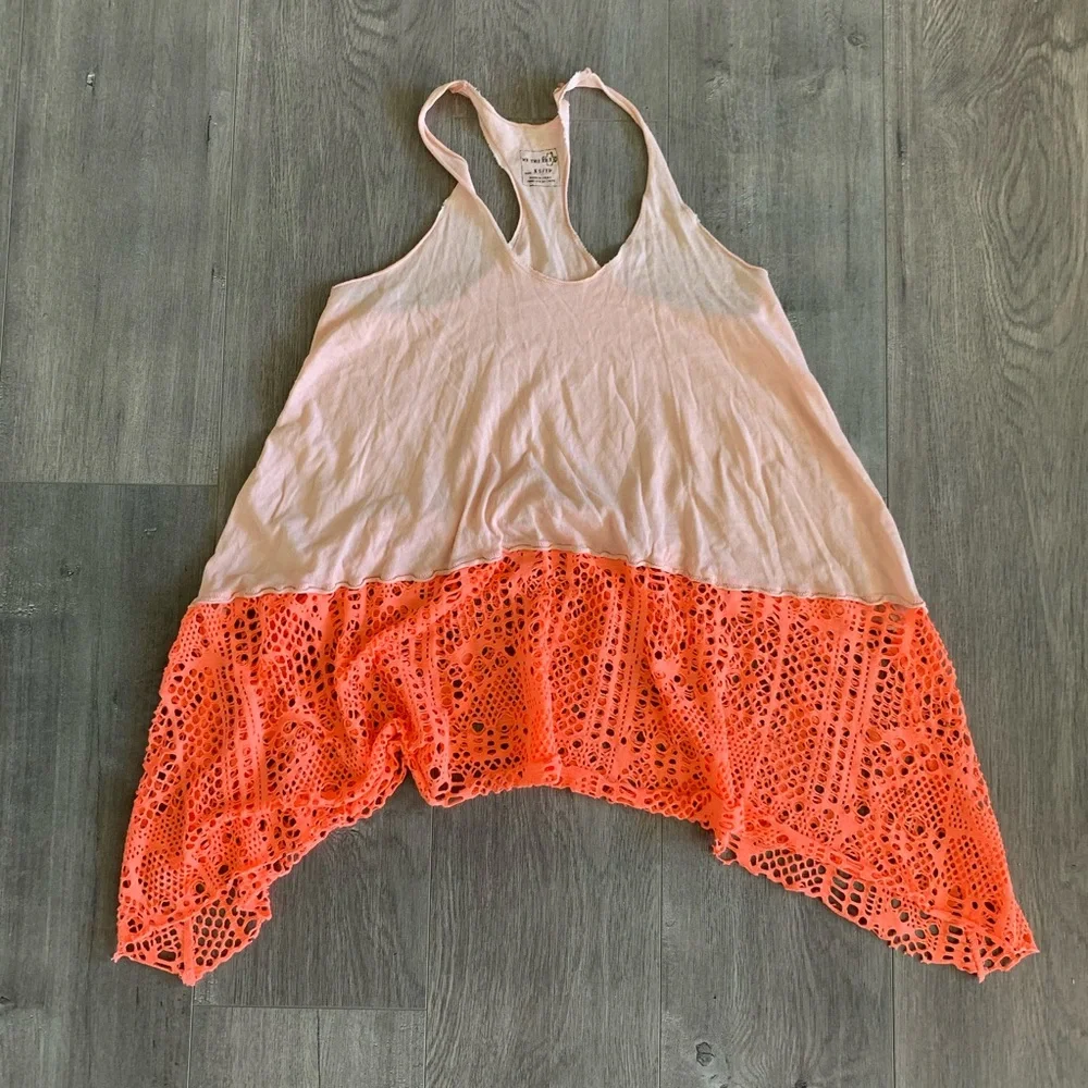 Free People Pink Long Shirt Top Blouse XS. M - Picture 3 of 8